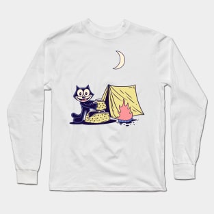 Felix camp fire in the night Long Sleeve T-Shirt